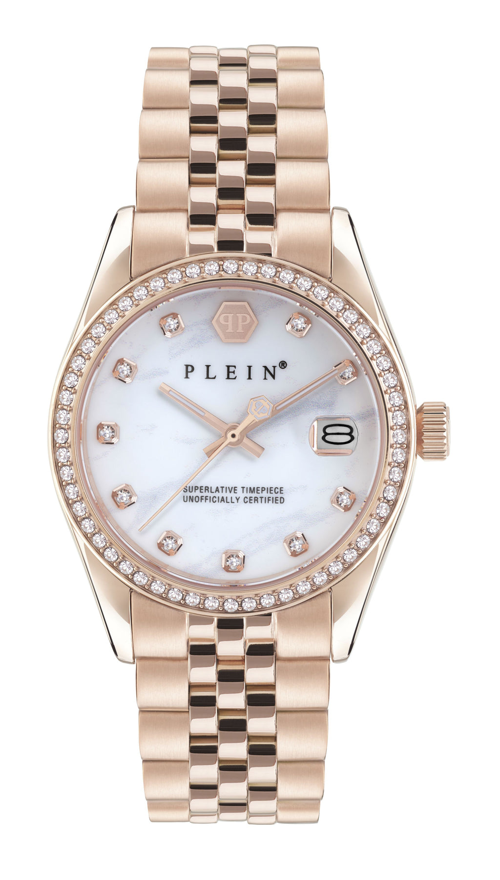 PHILIPP PLEIN DATE SUPERLATIVE ROSE-GOLD  BRACELET WATCH