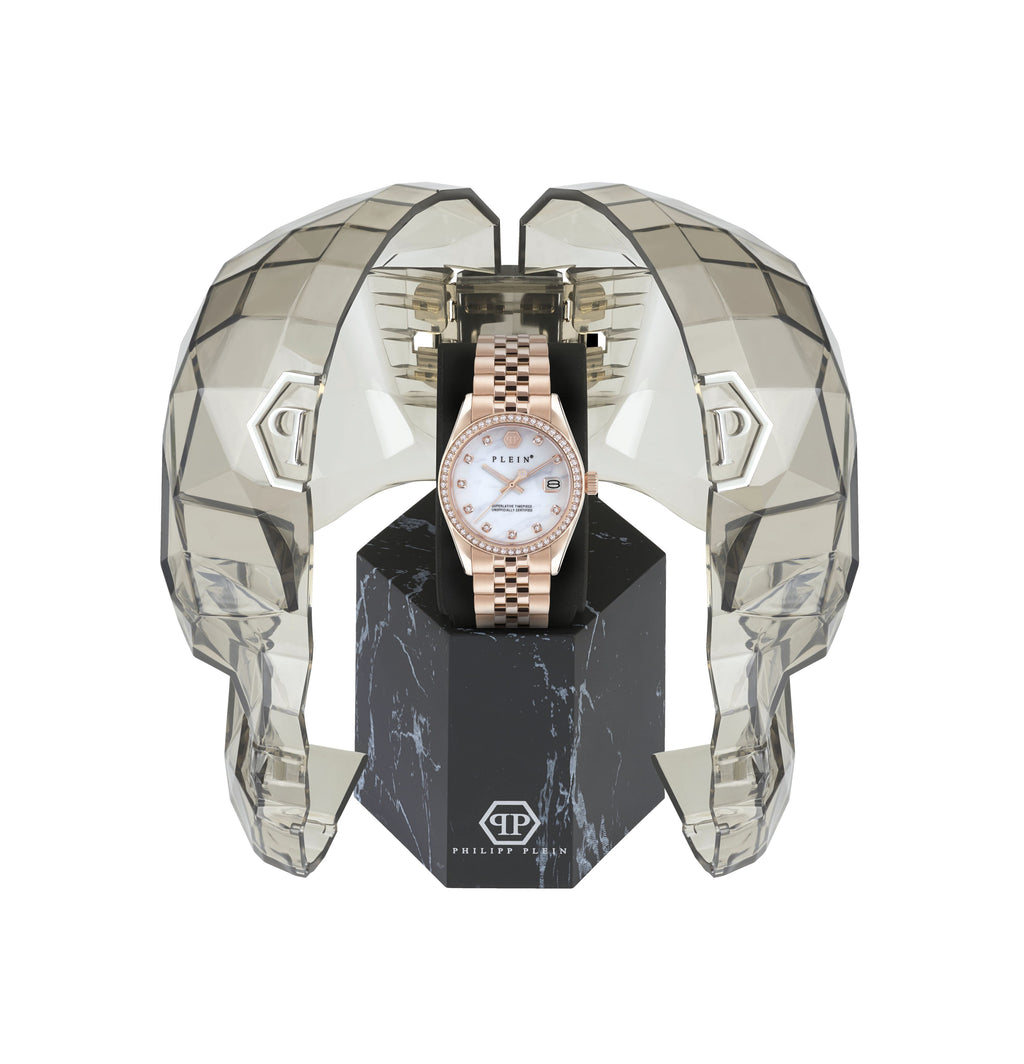 PHILIPP PLEIN DATE SUPERLATIVE ROSE-GOLD  BRACELET WATCH