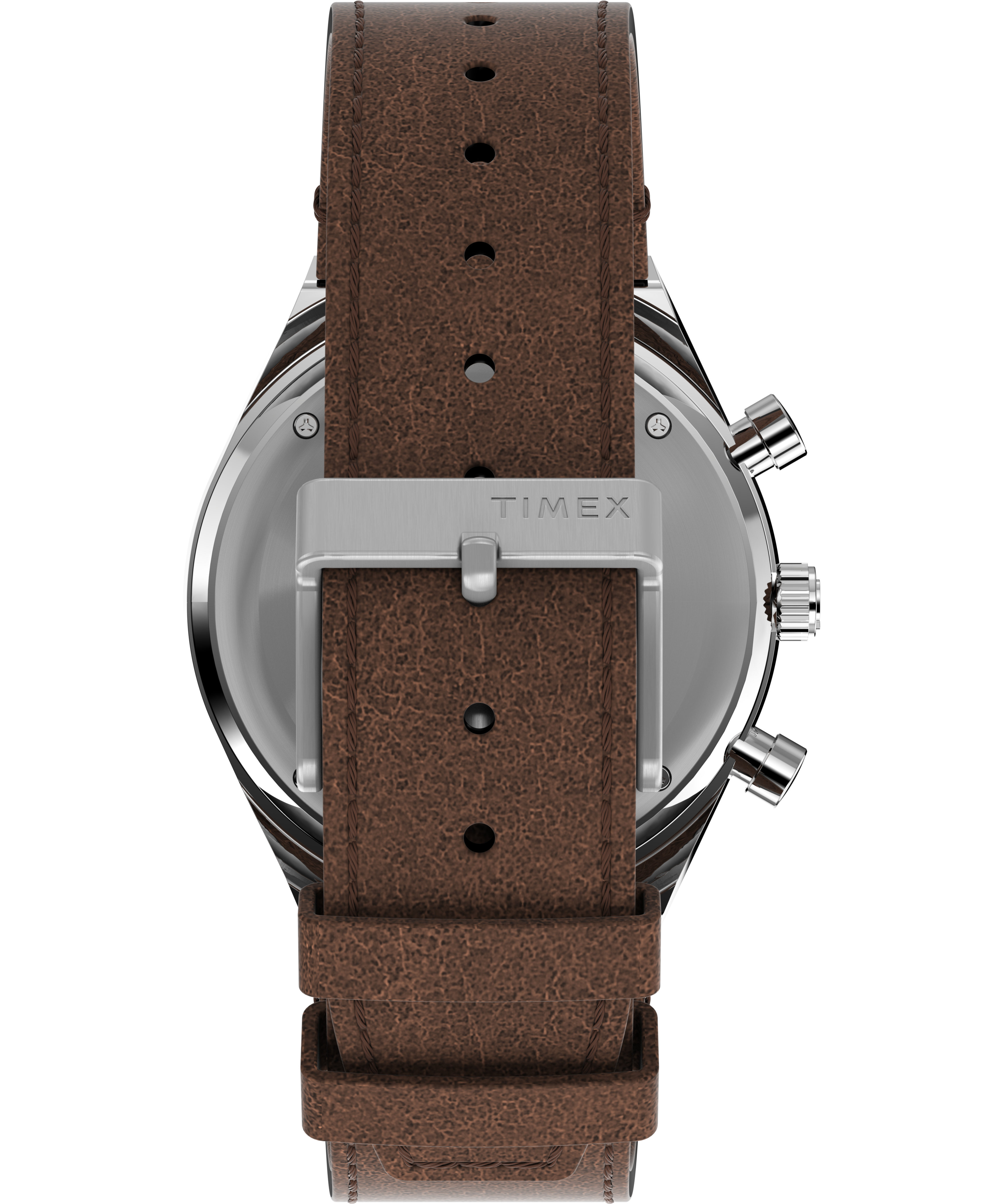Q TIMEX DIVER CHRONOGRAPH WITH BROWN LEATHER STRAP WATCH