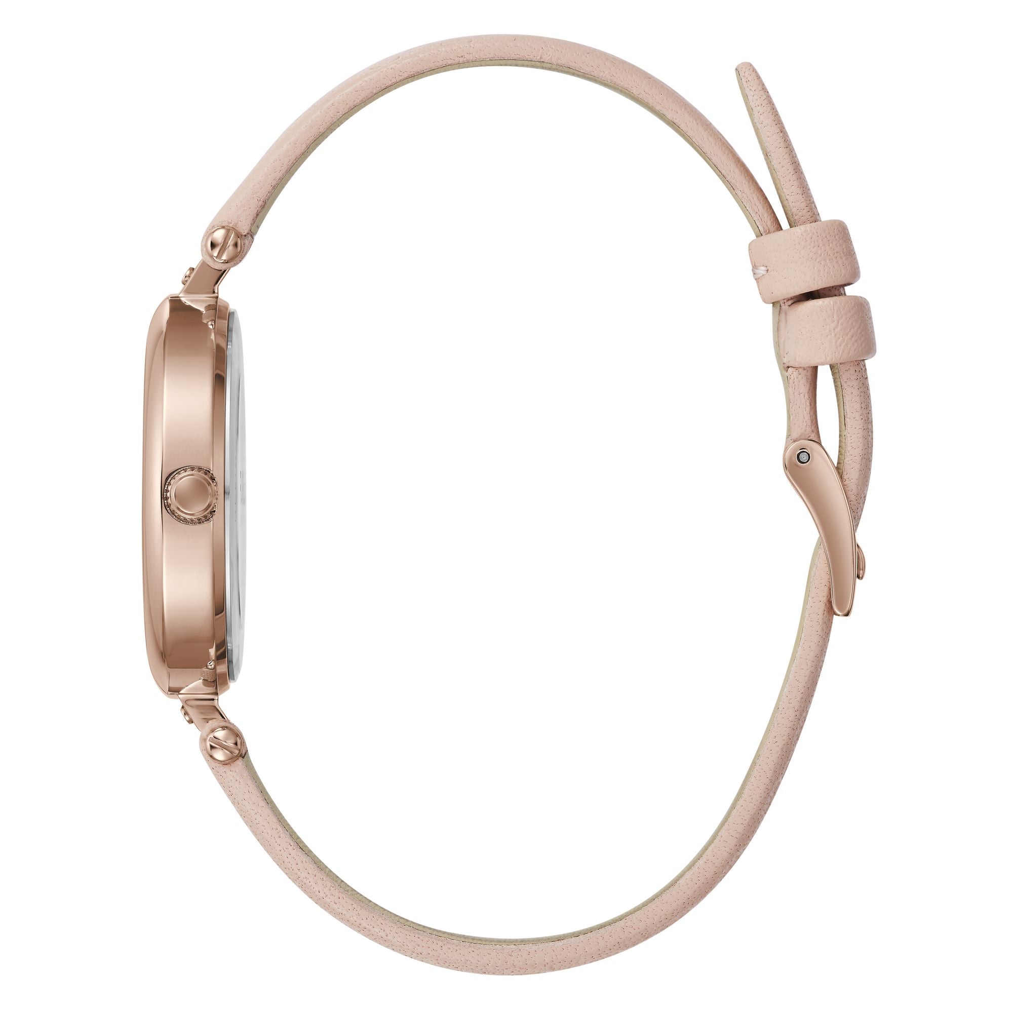 FURLA PIN ROSE-GOLD & NUDE LEATHER STRAP WATCH