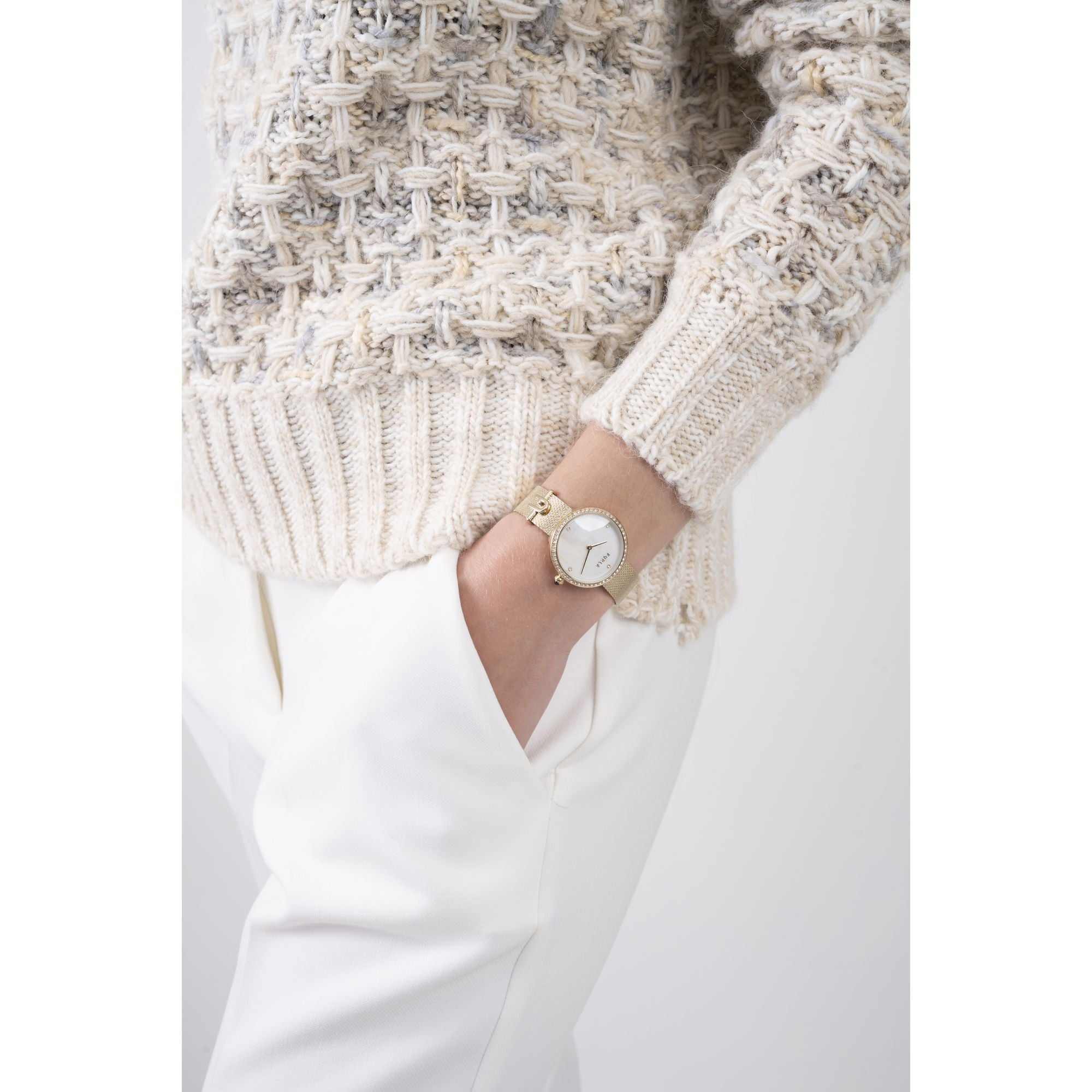 FURLA LOGO GOLD BRACELET WATCH