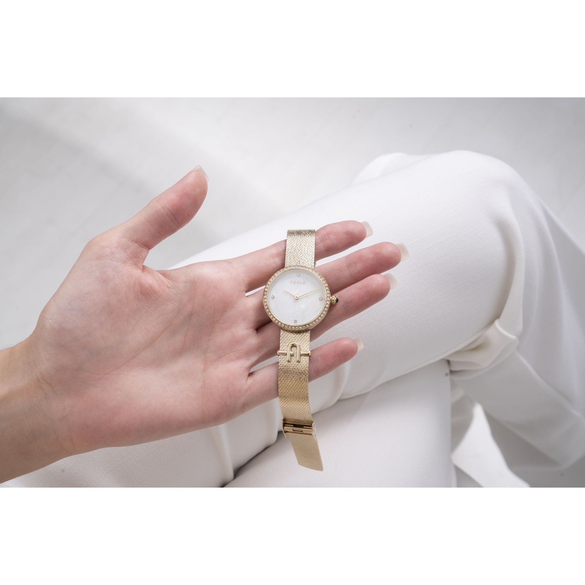 FURLA LOGO GOLD BRACELET WATCH