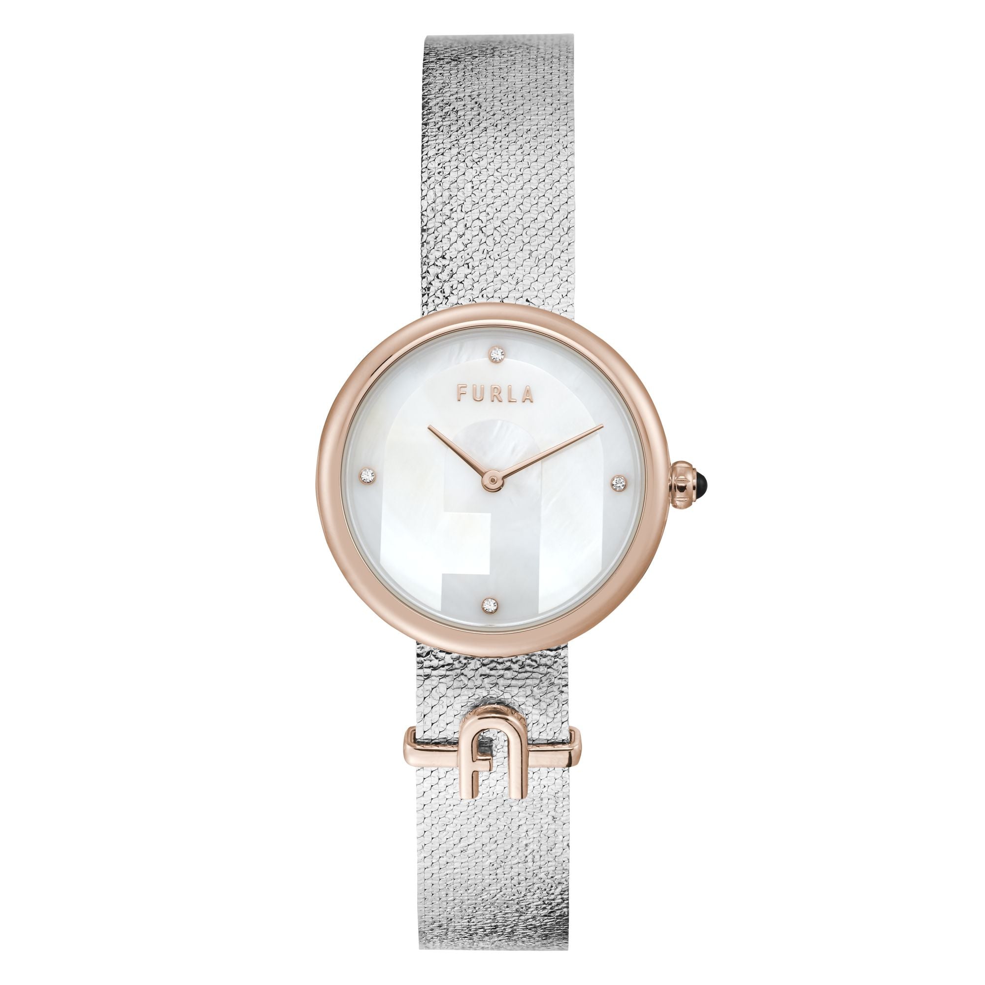 FURLA ROSE-GOLD SILVER BRACELET WATCH