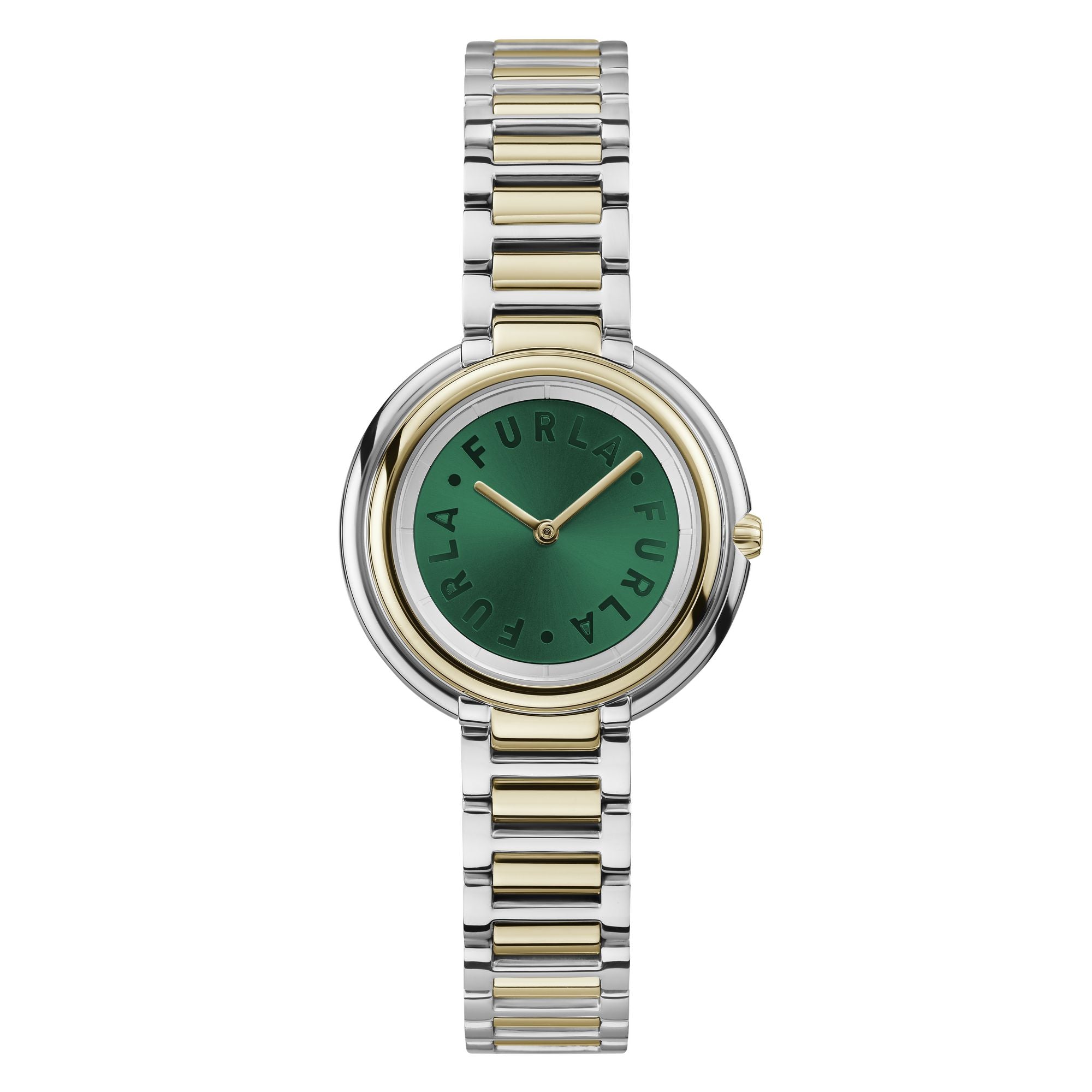 FURLA HERITAGE ICON 2TONE SILVER & GOLD BRACELET WATCH