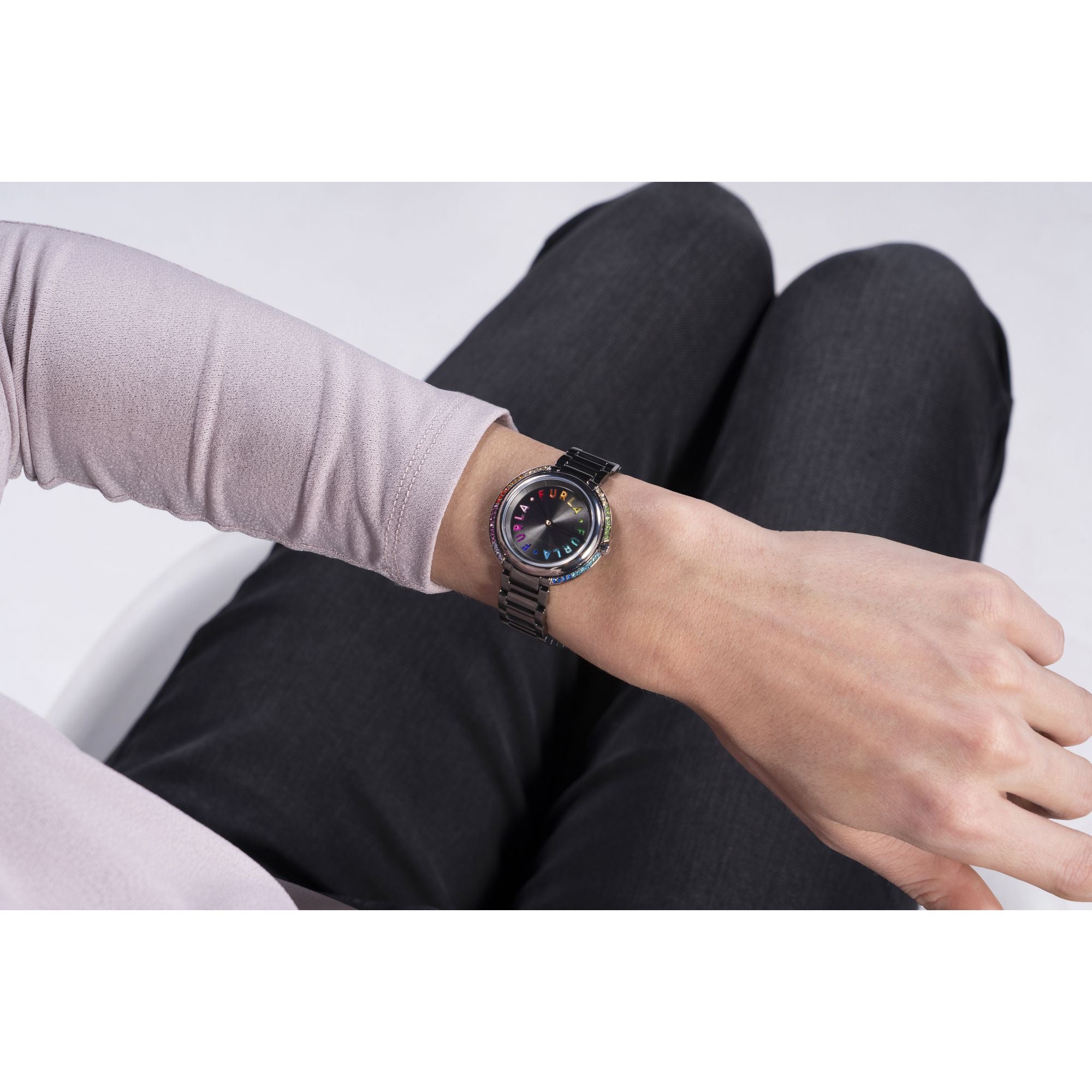 FURLA HERITAGE ICON GUNMETAL BRACELET WATCH