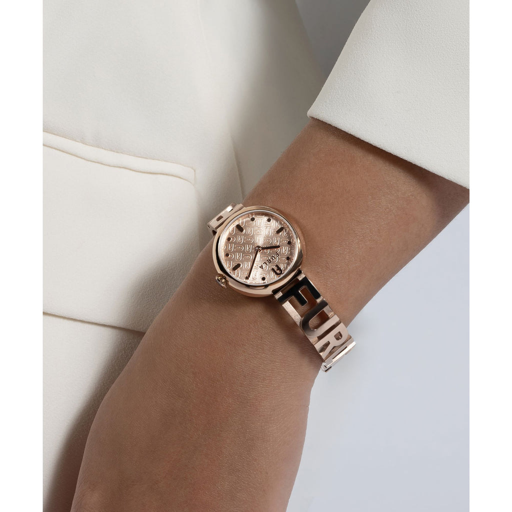 FURLA 3D BANGLE ROSE-GOLD BRACELET WATCH