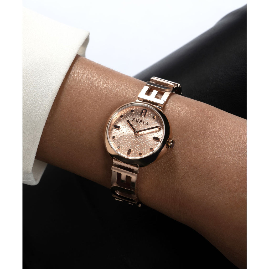 FURLA 3D BANGLE ROSE-GOLD BRACELET WATCH