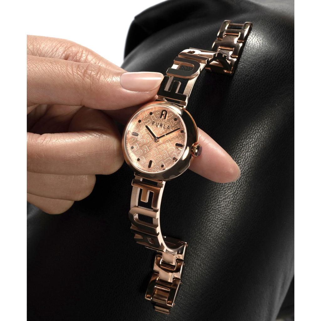 FURLA 3D BANGLE ROSE-GOLD BRACELET WATCH