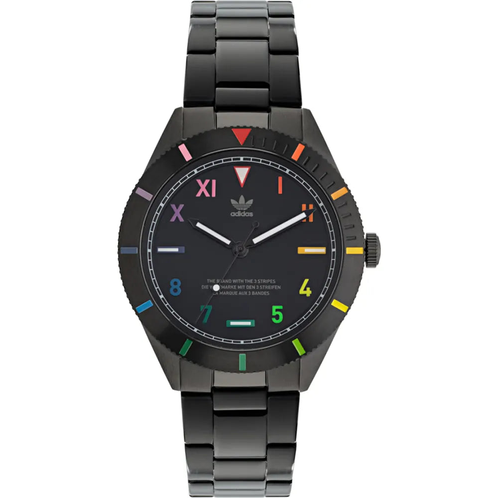 ADIDAS EDITION THREE BLACK & MULTI-COLOURED WATCH