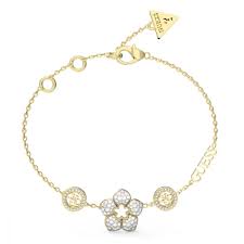 GUESS 4G GOLD & PAVE FLOWER BRACELET