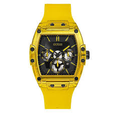 GUESS PHOENIX YELLOW & BLACK SILICONE WATCH