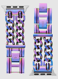 GUESS MOD HEAVY METAL IRIDESCENT DOUBLE BRACELET STRAP