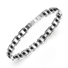 GUESS BICYCLE CHAIN SILVER & BLACK BRACELET